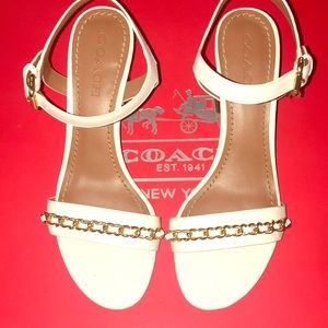 COACH Mid Heel leather Sandal